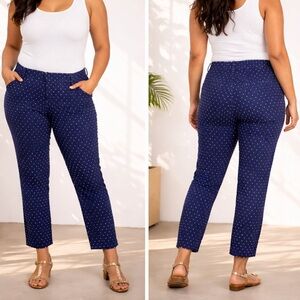 Tommy Hilfiger Navy Polka Dot Ankle Jeans